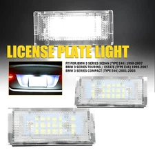 Number License Plate Light Tag LED Lamp Assembly For BMW Series 3 E46 323i 330i