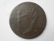 GB 1790s Antique Copper Conder Token North Wales Southamton Sr Bevois Halfpenny