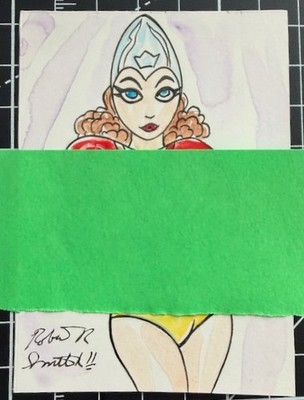 Orig Signed Robert Smith Naughty 1940'S Bullet Girl Marker Sketch Card