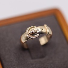 9ct Gold Buckle Ring Size UK K | Vintage 1970s | London Hallmarked | Free UK P&P