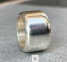 Solid 14mm Plain Wide Wedding Band Ring 925 S...