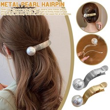 Pearl Hair Clip Trend FemaleFrench-style Simple Metal Temperament Hair K0V0