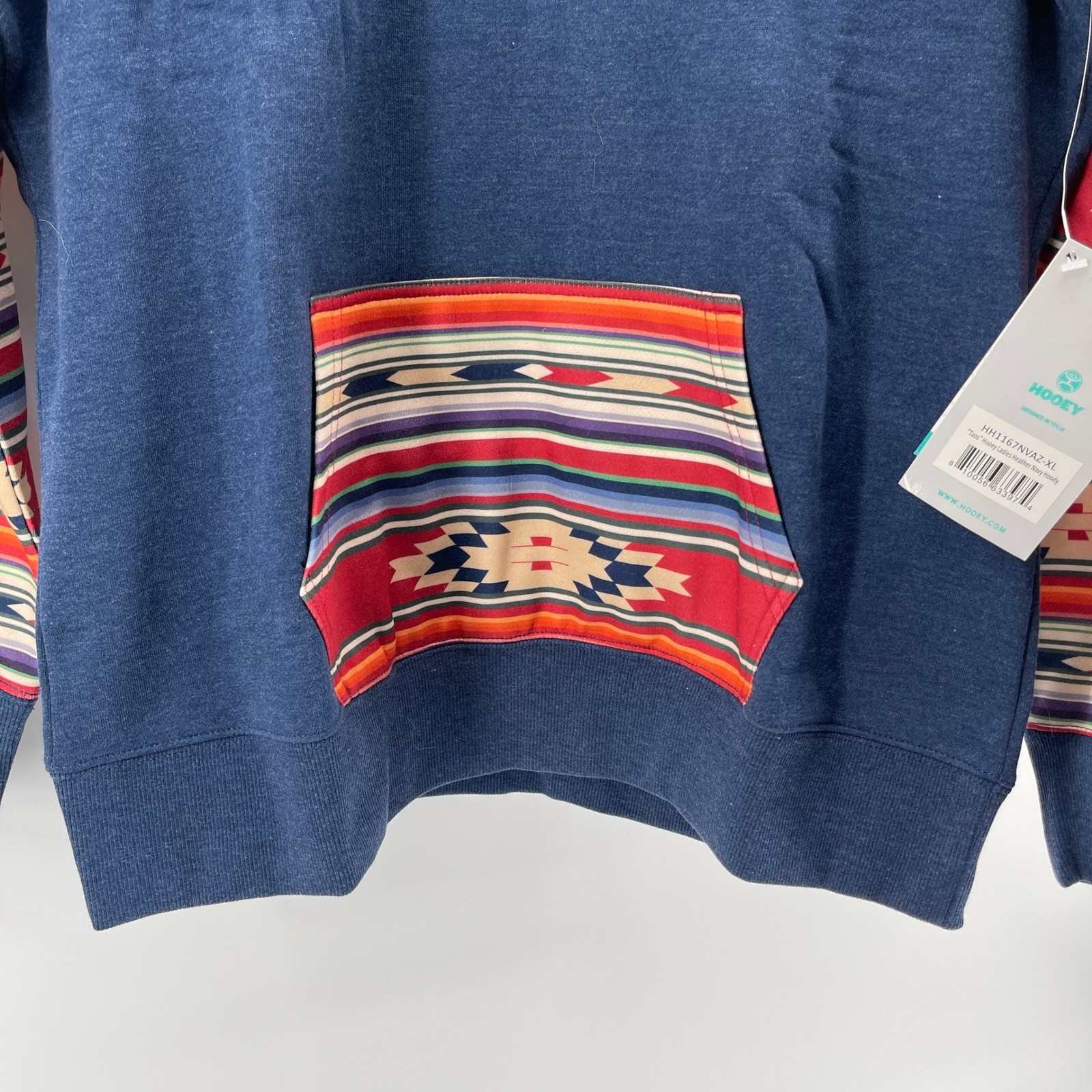 HOOEY Hoodie Sweatshirt XL Taos Heather Navy Southwest Aztec Western Rodeo NEW