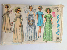 Vtg 1969 Simplicity 8144 Pattern Misses Sz 8 Wedding Bridesmaid Dress Complete