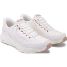 Skechers Women's Slip-ins Contour Foam Cozy Fit Sneaker White/Rose Gold Medium