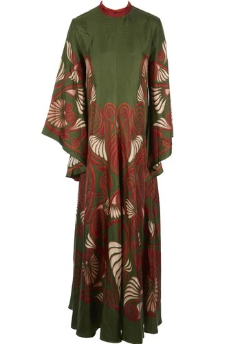 LA DOUBLE J GREEN SILK MAXI DRESS SMALL