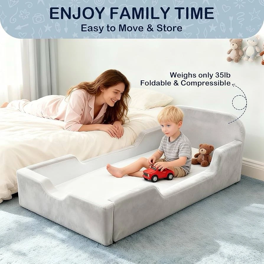 Cama de chão infantil laapee, sem necessidade de montagem - Cama infantil de espuma completa super macia - Imagem 2 de 4