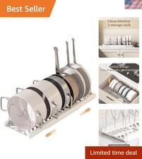 Pot Rack -Expandable Pan Organizer for Cabinet,Pot Lid Holder with 7 Adjustab...