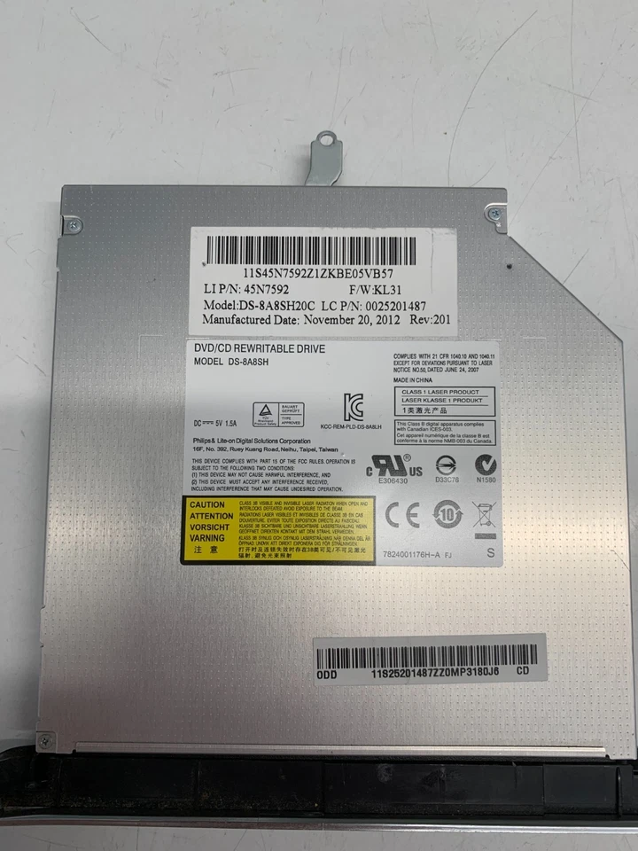 DS-8A8SH MULTI DVD/CD+R/RW DRIVE NOTEBOOK LAUFWERK SATA - Bild 2 von 3