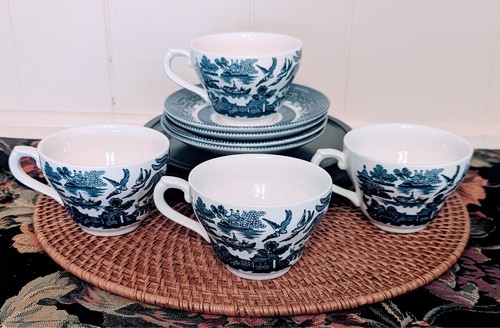 Churchill Blue Willow Salad Plate 8, Set Of 4, Made In England