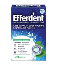 Efferdent Plus Mint Anti-Bacterial Dental Appliance Cleanser Tablets 90 Count