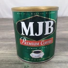 Vintage MJB Coffee Tin  Canister With Lid 39 Oz Classic Green 80s 90s Retro Deco