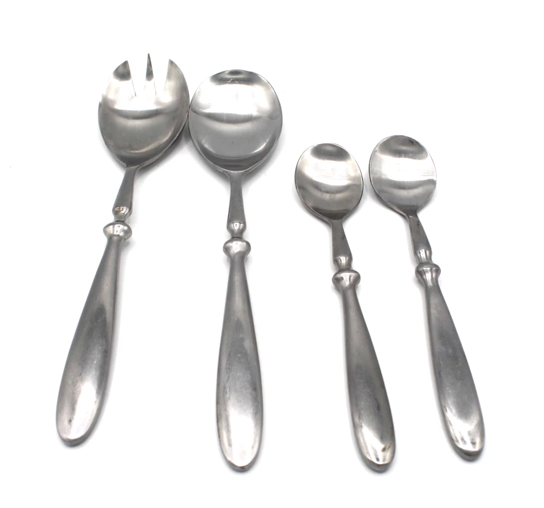4 PC Hampton Silversmiths BISTRO Flatware Serving Fork & Spoon - 2 Sugar Spoons
Opens in a new windo