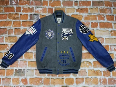 Franklin Y Marshall VARSITY Chaqueta College Azul Gris Vintage Talla: L Como Neu - Imagen 1 de 4