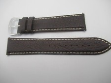 22MM Long Genuine Sport Calf Men's Brown Watch Band