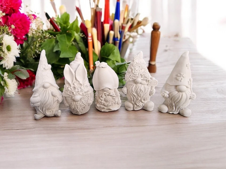 CRAZYPRINTINGUK Paint your own pottery-Pottery Gnome Ornament-Gnome Statue-Gnome Gifts-Pottery