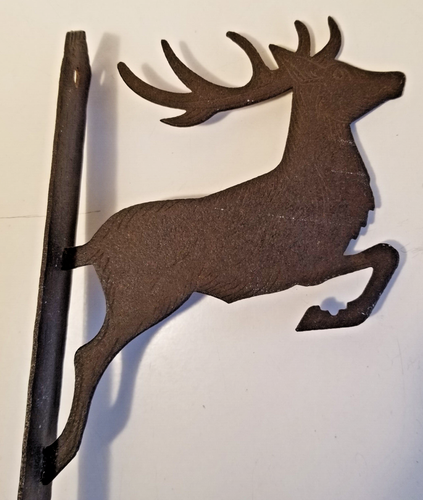 DEER JUMPING FROM WALL HANGING RUSTIC METAL DECOR - Picture 6 of 8