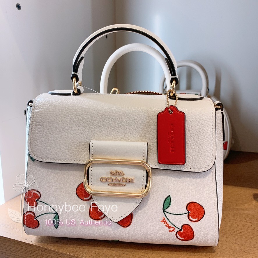 世界の Satchel Handle Top Morgan Coach nwt With Print Cherry Heart 小物