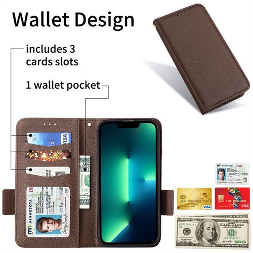 Strap Leather Wallet Phone Case For Huawei Pura 70 P60 Mate 60 50 Nova 13 12 11 - Picture 10 of 17