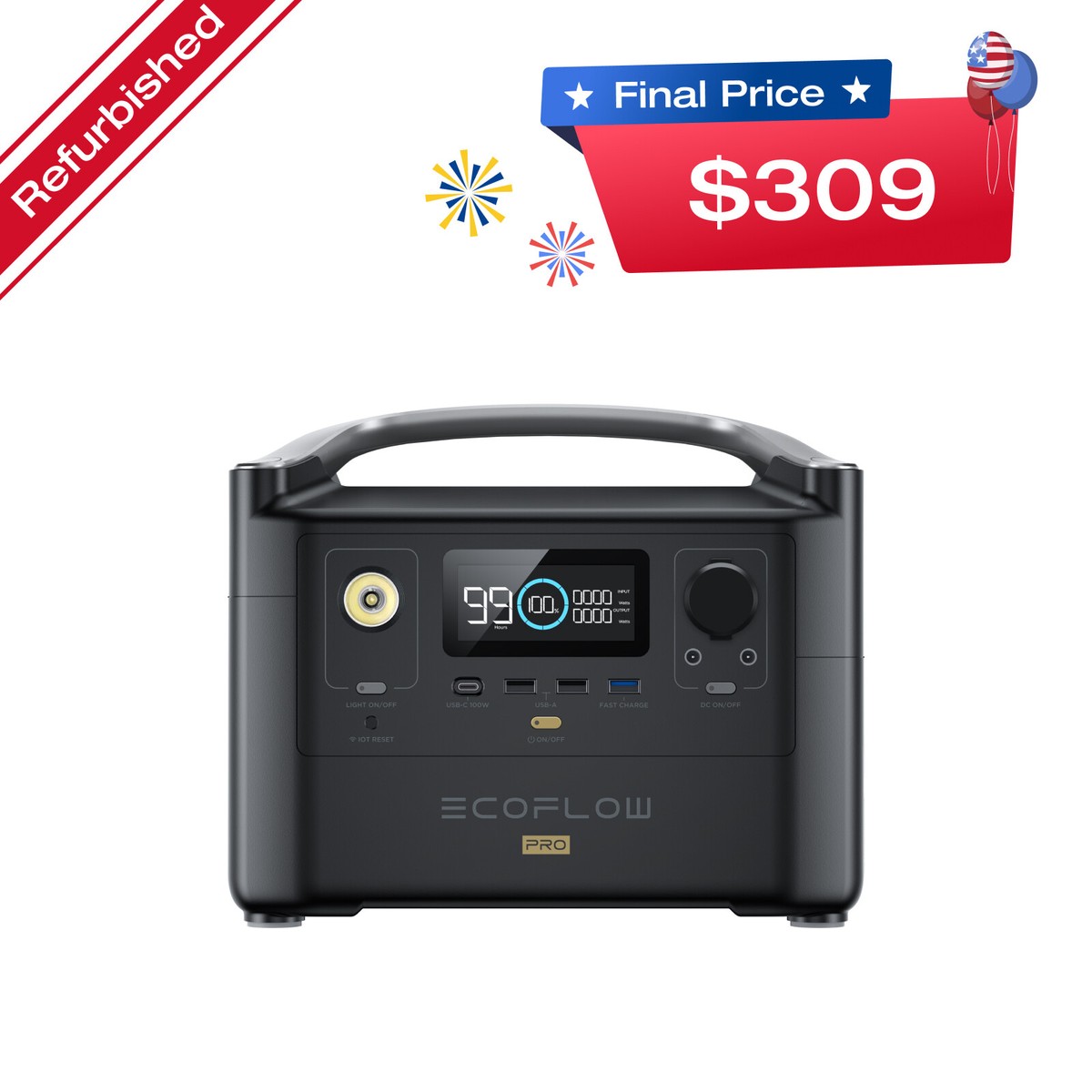 EcoFlow エコフロー RIVER 600 proジャンク ECOFLOW (エコフロー) ポータブル電源 RIVER600プロ 720Wh 600W