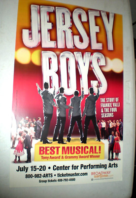 POSTER san jose ca musical JERSEY BOYS official limited edition promo
