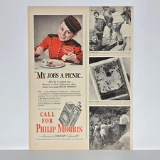 1940 Philip Morris Cigarettes Vintage Ad Famous American Rolled Tobacco Call For