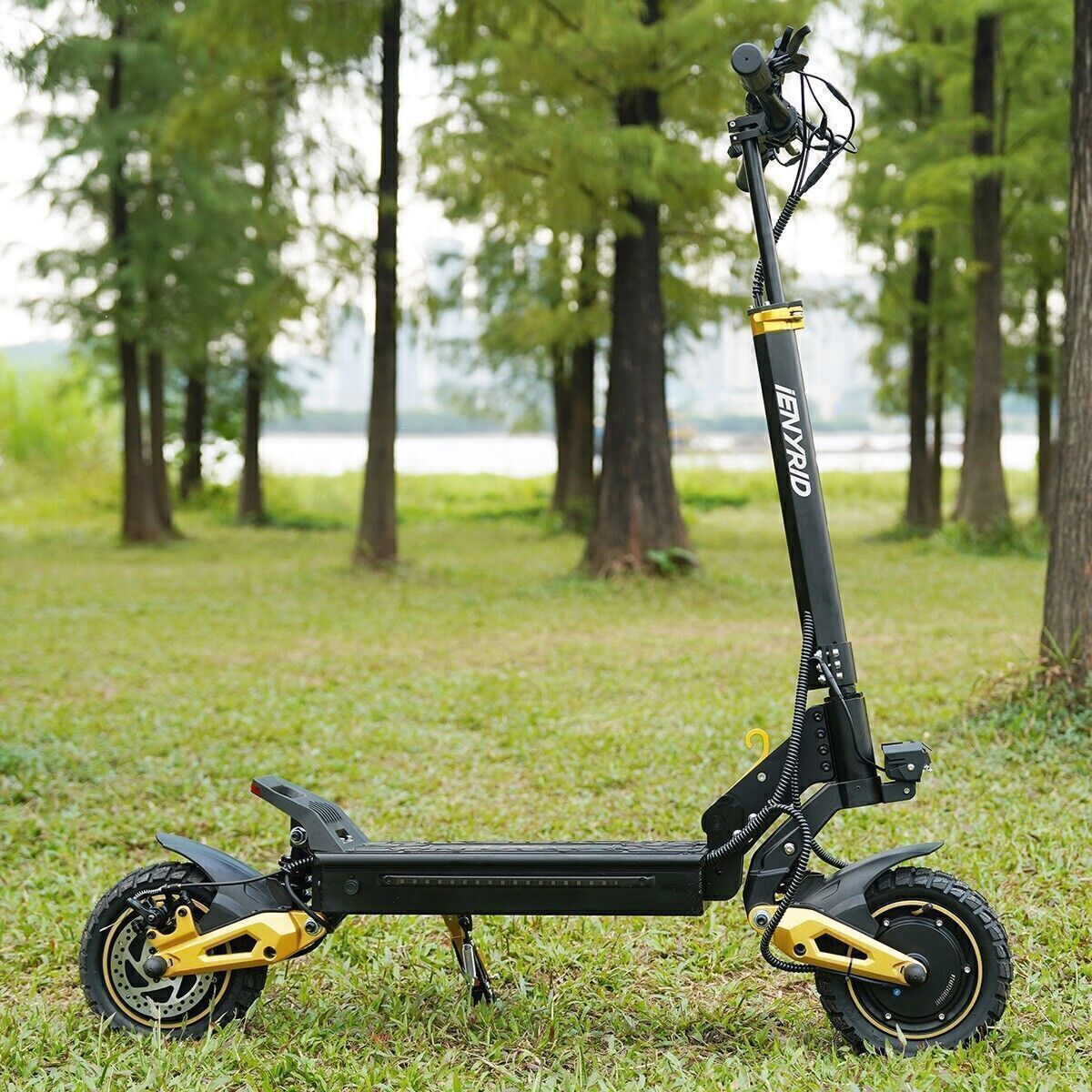 Electric Scooter Dual SUSPENSION & BRAKES 37MPH 10'' Folding For Adult E-Scooter