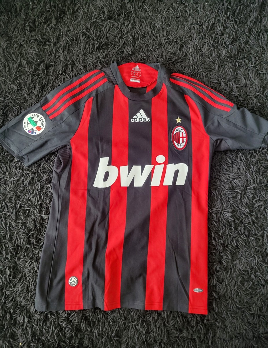 AC Milan 2008-2009 Home Shirt 13 NESTA Short Sleeve Bwin Sponsor