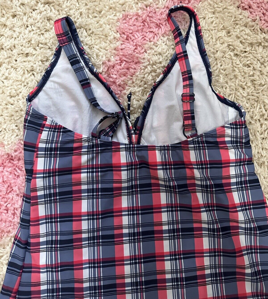 Lascana for VENUS Tankini Swim Suit Plaid Design W/ Underwire Size 8