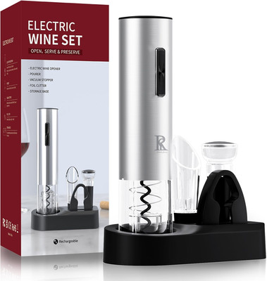 Electric Wine Opener Rechargeable, One-Touch Automatic Wine Bottle Corkscrew Ope
