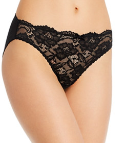 Dita Von Teese Cora Lace & Mesh Bikini Bottoms Black Size XS/8  5649