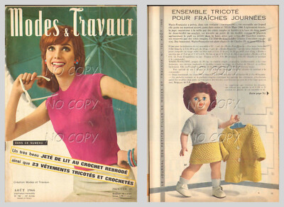 Page De Magazine Modes Et Travaux - Poupée Françoise - Février 1966 - Occasion