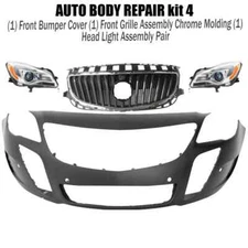 Front Bumper Cover Fascia & Head Light Assembly Pair For 2014-2017 Buick Regal