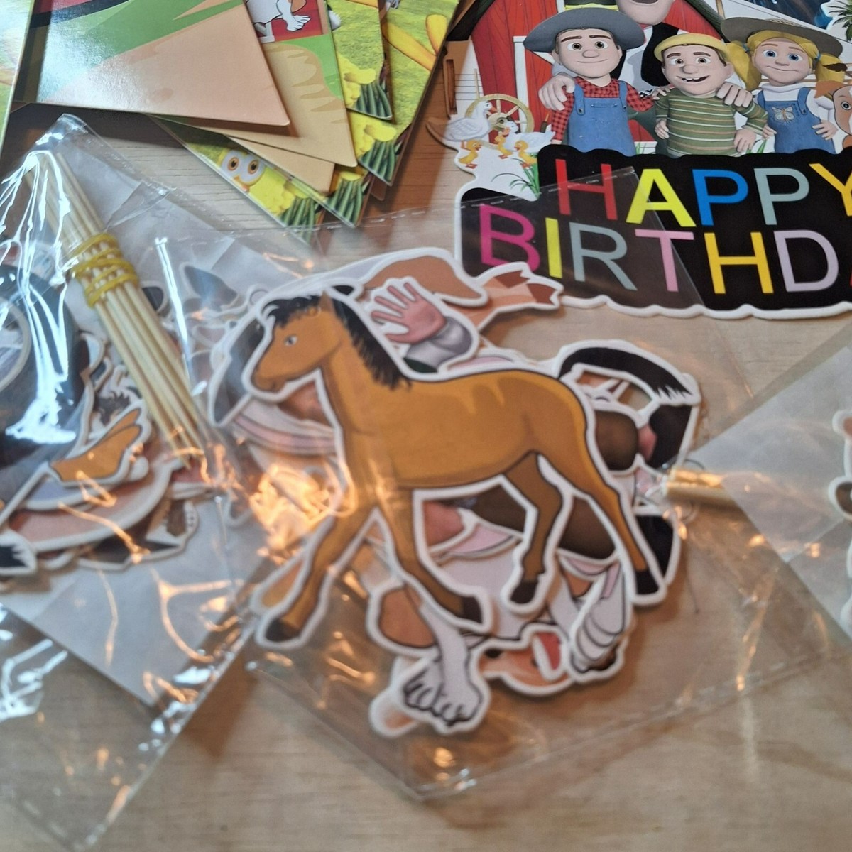 Barnyard Birthday Cake Topper Kit - 12pc Farm Animal Party Decor For Kids Cakes