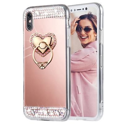 3D Bling Diamant Spiegel Handy Hülle For Samsung Galaxy S22 S23 S24 FE S25 Ultra