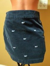 VINEYARD VINES SIZE 4 ALL OVER WHALE LOGO, CORDUROY BLUE SKIRT
