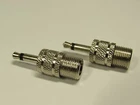 2X F Female to 3.5 mm Male Coaxial Adapter Coax Connector or 1/8" Coaxial Mono