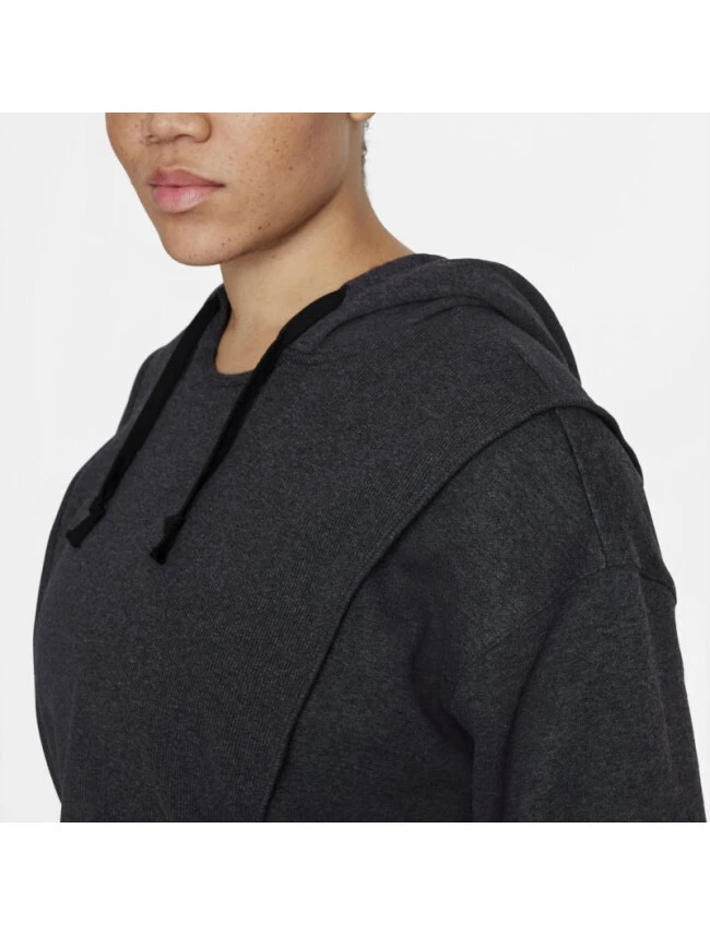 Nike Sudadera C/Capucha Mujer Dri-Fit Vellón Recortado - 032 (Black) - Imagen 3 de 4