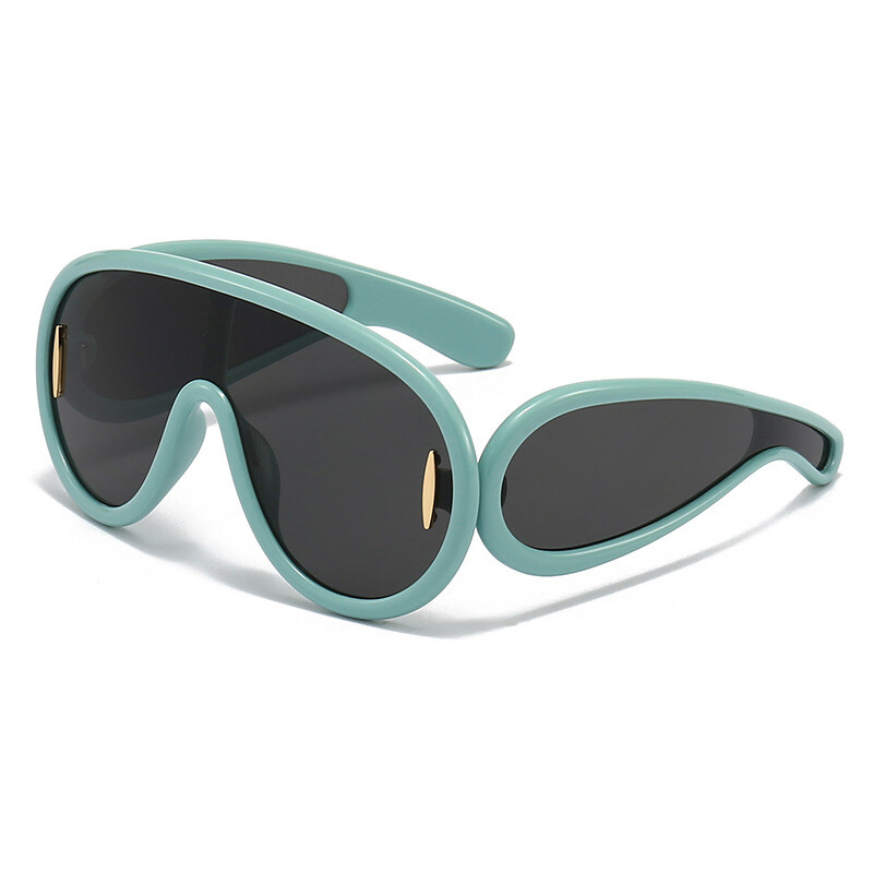 Trendy Wave Mask Sunglasses Men Women Oversized Futuristic  display picture 2