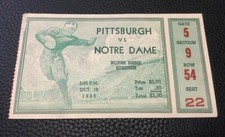 1935 NOTRE DAME PITT COLLEGE FOOTBALL GAME TICKET STUB FIGHTING IRISH PANTHERS