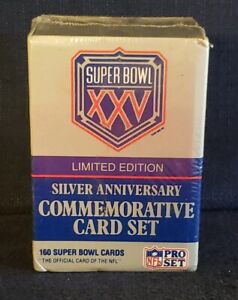 Vintage limited edition silver anniversary commemorative card set super bowl XXV in Sealed package