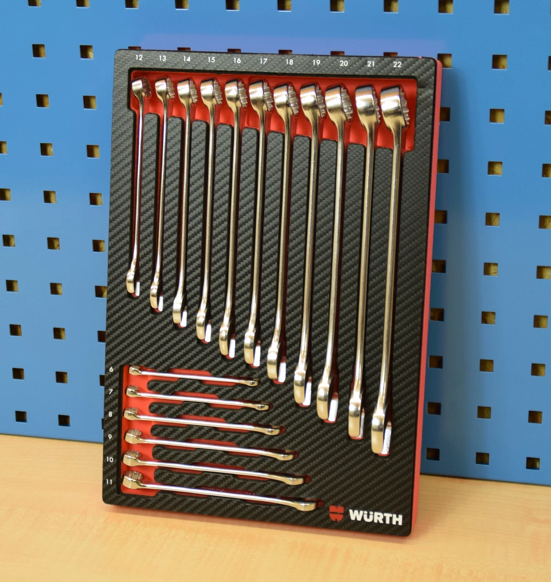 Würth Zebra Ringmaulschlüssel in Schaumeinlage für Werkzeugwagen  