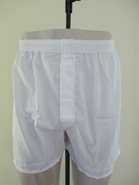 NEW VINTAGE MEN'S WHITE BOXER SHORTS BRIEFS OPEN FLY USA MADE 50/50 ...