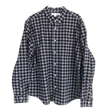 Men's Old Navy Everyday Shirt Reg Fit Collared Blue Gray Check Button Up Sz XXL