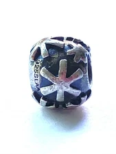 RETIRED TROLLBEADS SNOW BEAD TAGBE-20091 LAA 925 STERLING SILVER Lise Aagaard