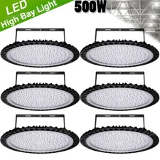 6X 500W UFO Led High Bay Light Commercial Warehouse Factory Lighting Lamp Watt