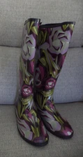 MISSONI For Target Floral Rubber Rain BOOTS Women's Shoes Size 6 Knee High