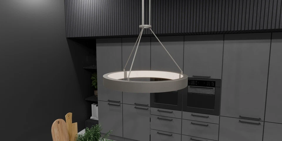 Lámpara de araña con anillo LED Quoizel PCDRU2824 Drury 24"W - hierro fundido peltre Foto 3 de 4