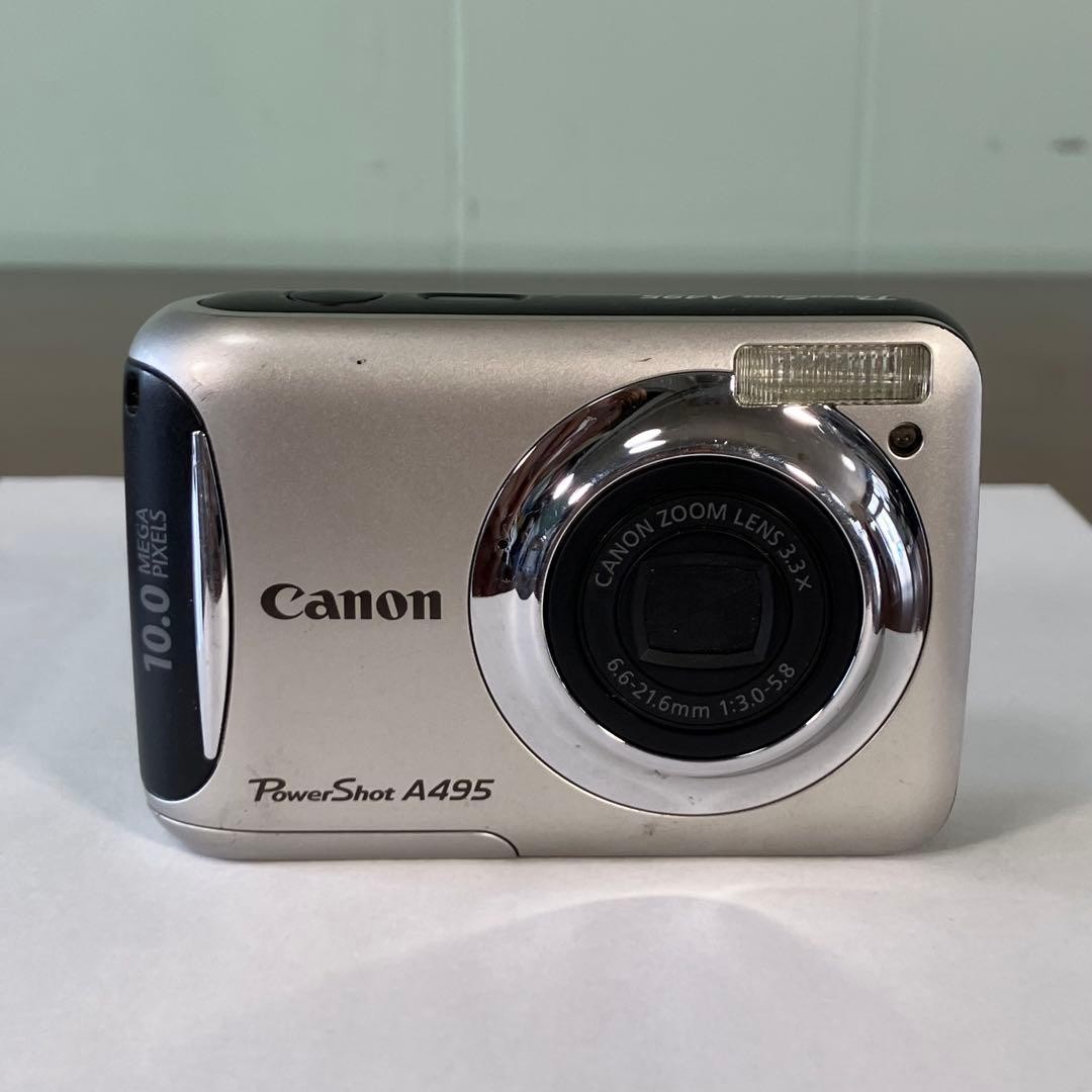 Canon PowerShot A495 Silver Compact Digital Camera Tested Working
