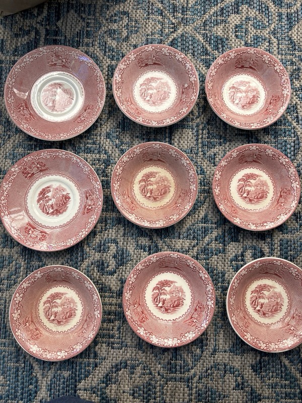 Royal Staffordshire Jenny Lind 1795 Saucers/small Bowls Lot Of 9 England